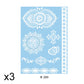 Elegant White Lace Tattoo Stickers 3 PCS Set