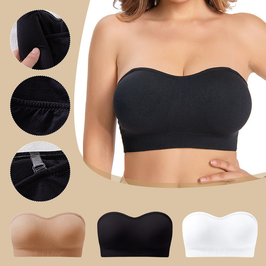 Women’s Wireless Bandeau Bra with Removable Straps