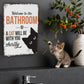 Cute Cat Bathroom Decor Sign