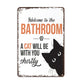 Cute Cat Bathroom Decor Sign